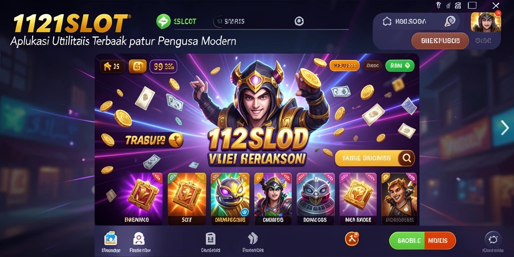 Tampilan antarmuka aplikasi 1121SLOT yang bersih dan modern.