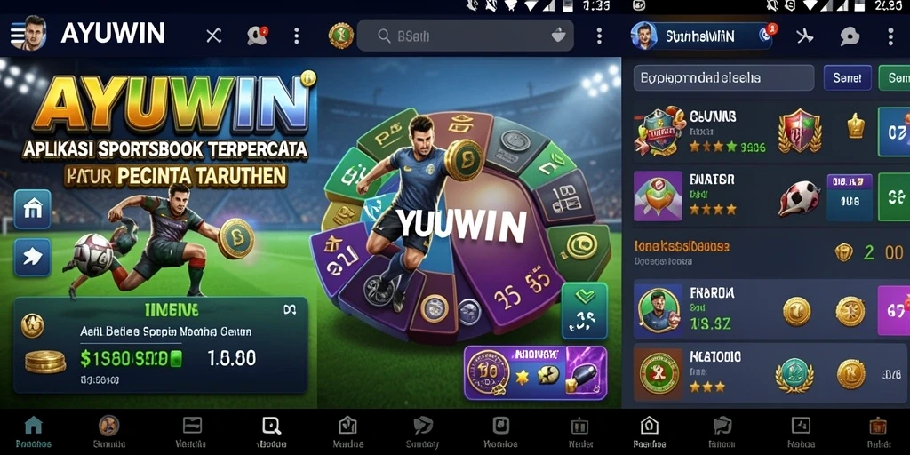 Screenshot gameplay AYUWIN yang menarik dengan opsi taruhan olahraga.