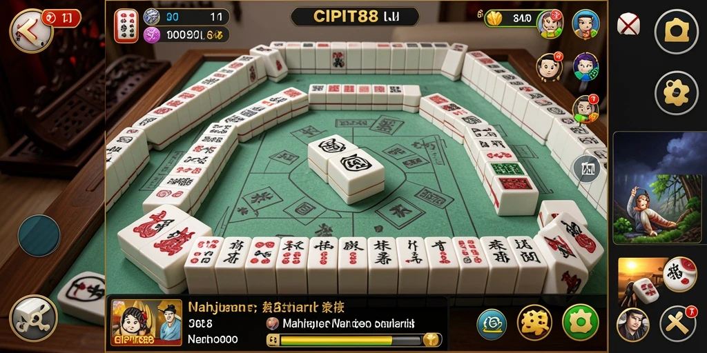 Tampilan gameplay menarik dari CIPIT88 yang menampilkan mahjong.