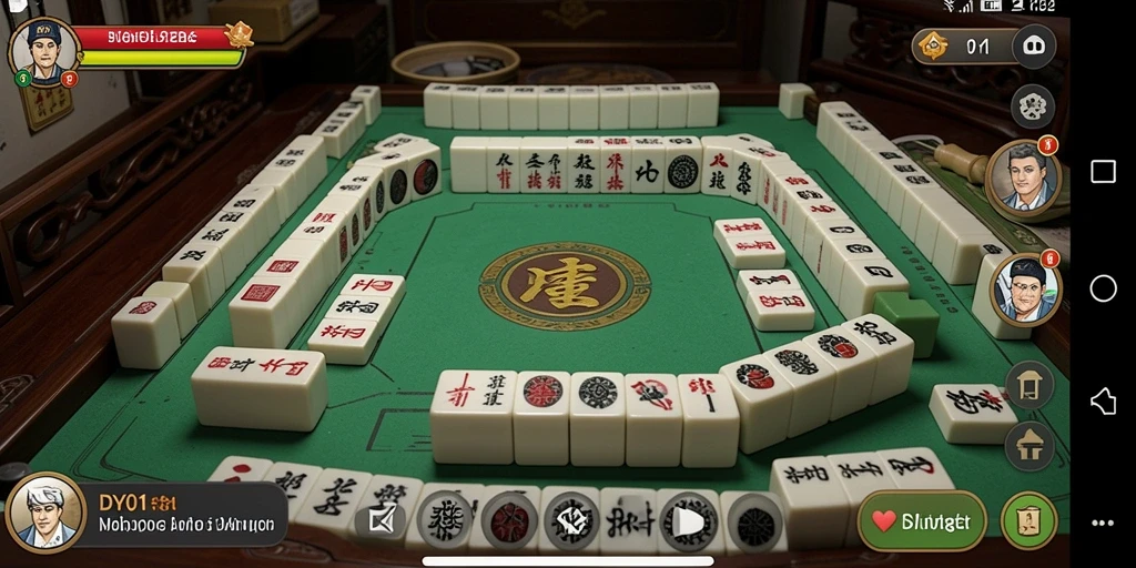 Screenshot gameplay DY01 yang menampilkan suasana Mahjong yang mendebarkan.