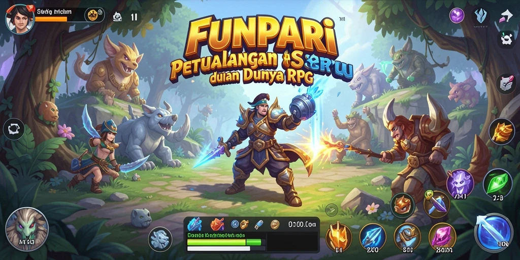 Tampilan gameplay seru dari FUNPARI dengan karakter menarik.