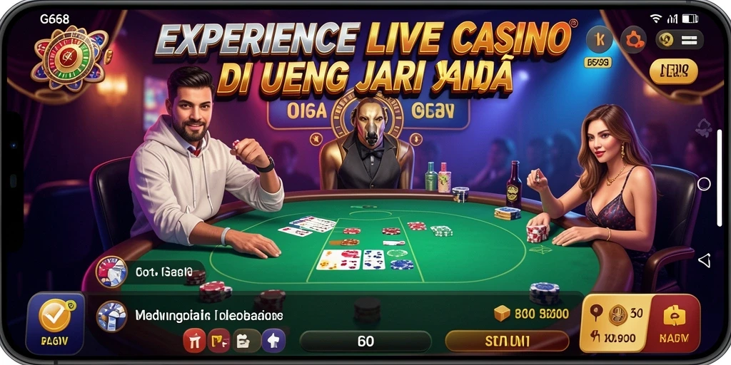 Tampilan menarik dari gameplay Live Casino di G668 dengan dealer langsung.