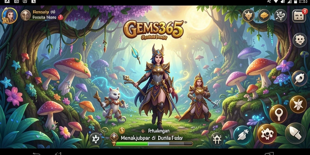 Gameplay GEMS365 yang penuh aksi dan petualangan.