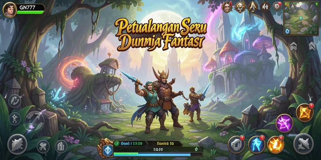 Screenshot gameplay GN777 menunjukkan aksi seru dan keindahan dunia petualangannya.