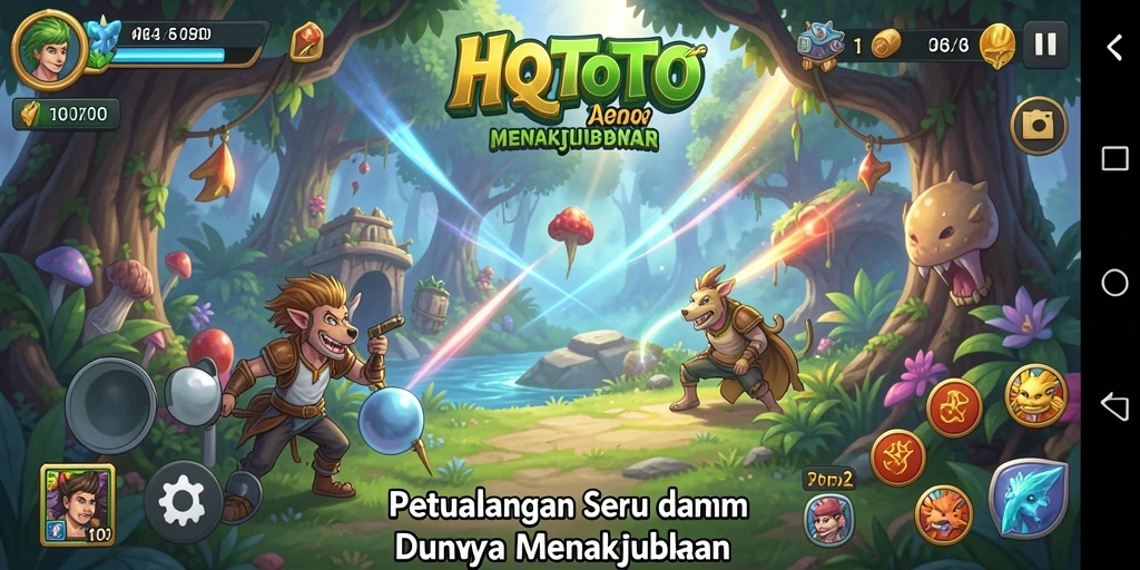 Tangkapan layar gameplay HQTOTO menampilkan petualangan epik di dunia yang menakjubkan.