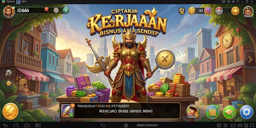 Tangkapan layar permainan ID66 menampilkan aksi seru dalam membangun bisnis.