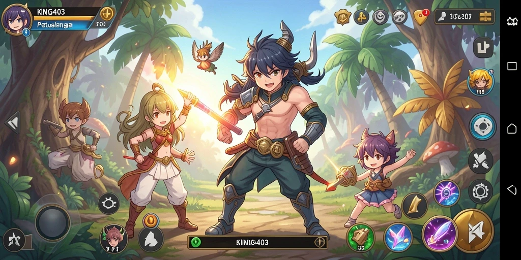 Tampilkan gameplay yang seru dan karakter anime menarik.