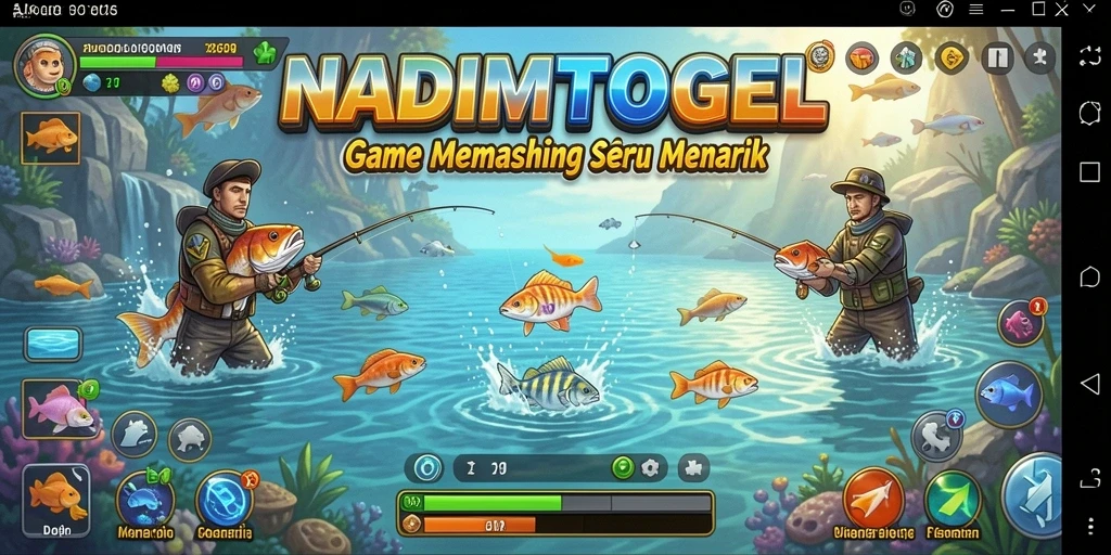 Gameplay NADIMTOGEL menampilkan pengalaman memancing yang mendebarkan.