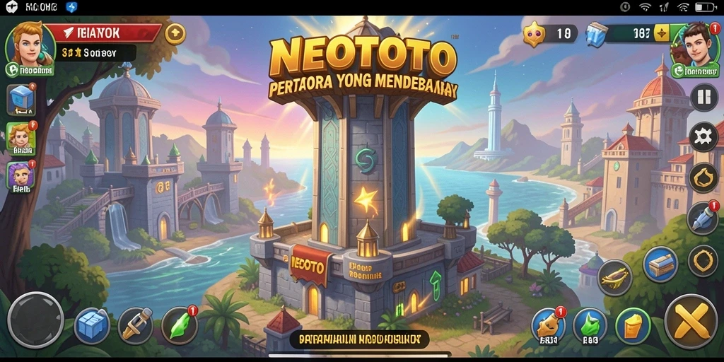 Tampilan gameplay menara pertahanan NEOTOTO yang menegangkan dan dinamis.