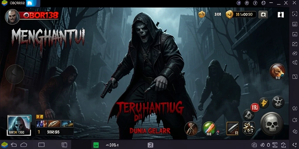 Screenshot gameplay OBOR138 menampilkan suasana mencekam di dunia yang angker.