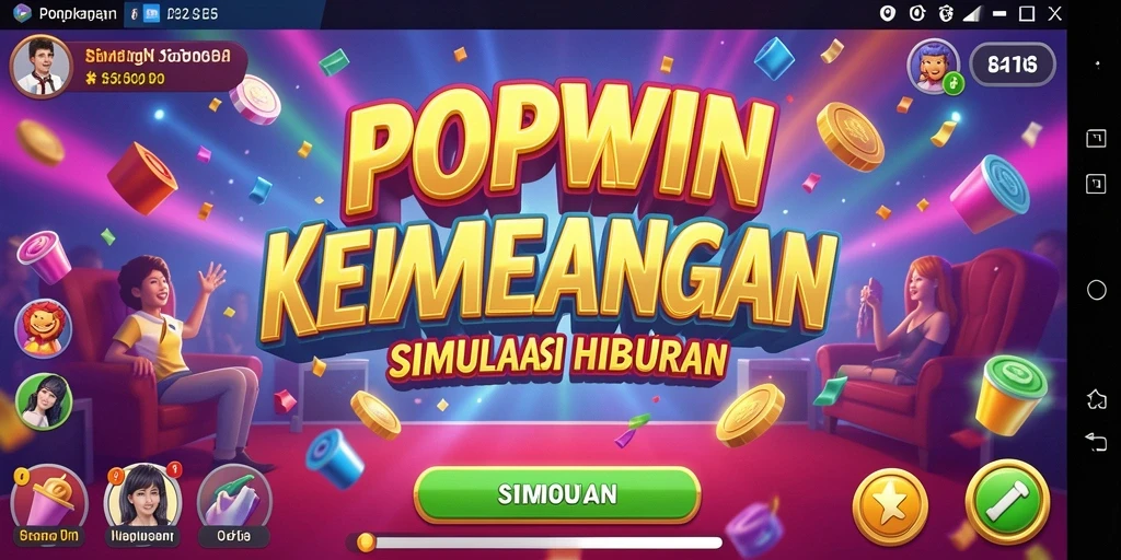Screenshot utama POPWIN menampilkan gameplay seru dan interaktif.