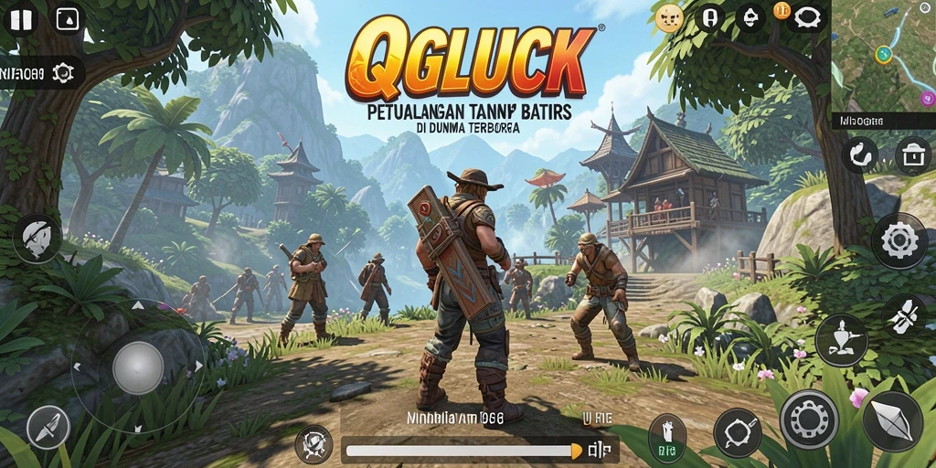 Screenshot gameplay QGLUCK menampilkan petualangan di dunia terbuka yang menakjubkan.