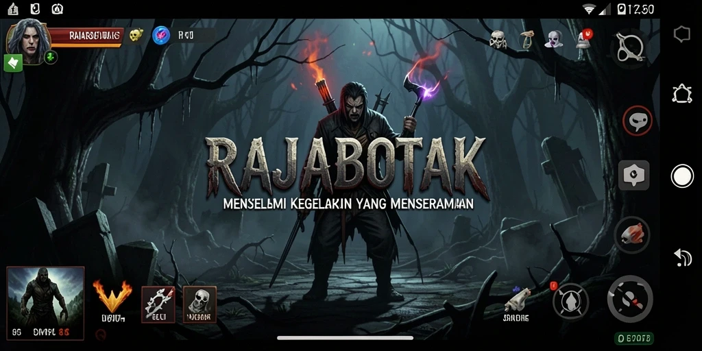Tangkapan layar gameplay RAJABOTAK yang menampilkan suasana menakutkan.