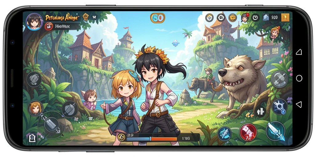 Screenshot utama S80 menampilkan gameplay yang penuh aksi dan karakter anime yang menarik.