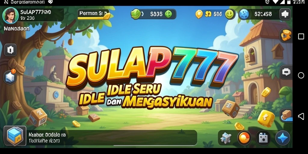 Screenshot utama SULAP777 menampilkan gameplay Idle yang menarik dan interaktif.