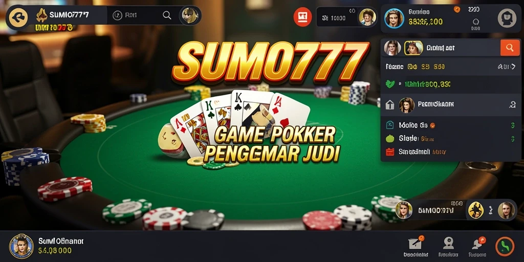 Tampilan gameplay menarik dari SUMO777 dalam permainan Poker.
