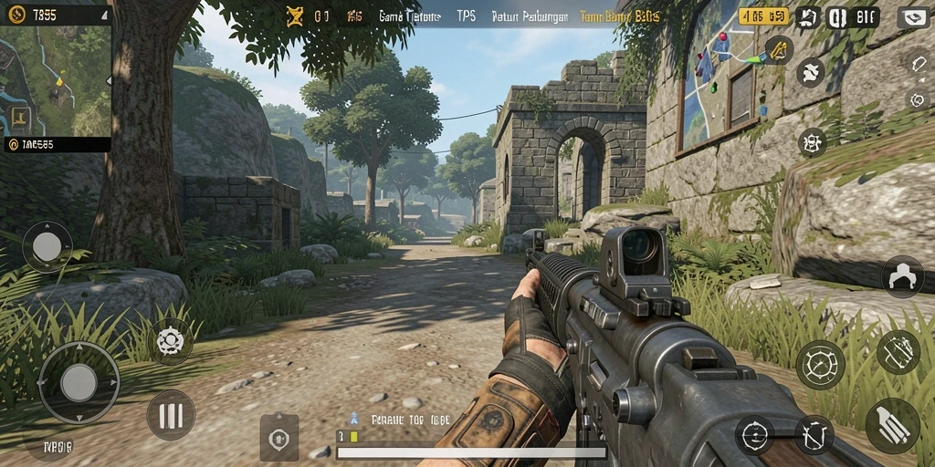 Tampilan gameplay spektakuler dari TAR555 dalam aksi TPS.