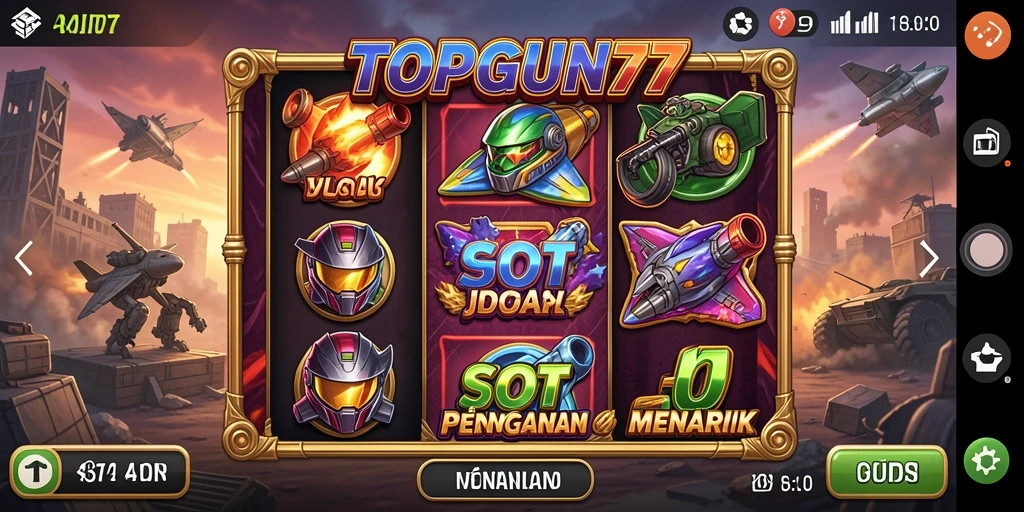 Tampilan gameplay menarik dari TOPGUN77 dengan grafis slot yang menawan.