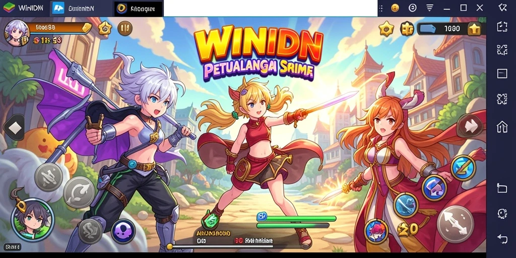 Tangkapan layar permainan WINIDN dengan grafik anime yang menawan.