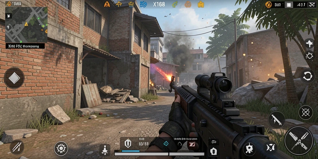 Tampilan mendebarkan dalam aksi pertempuran FPS X168.